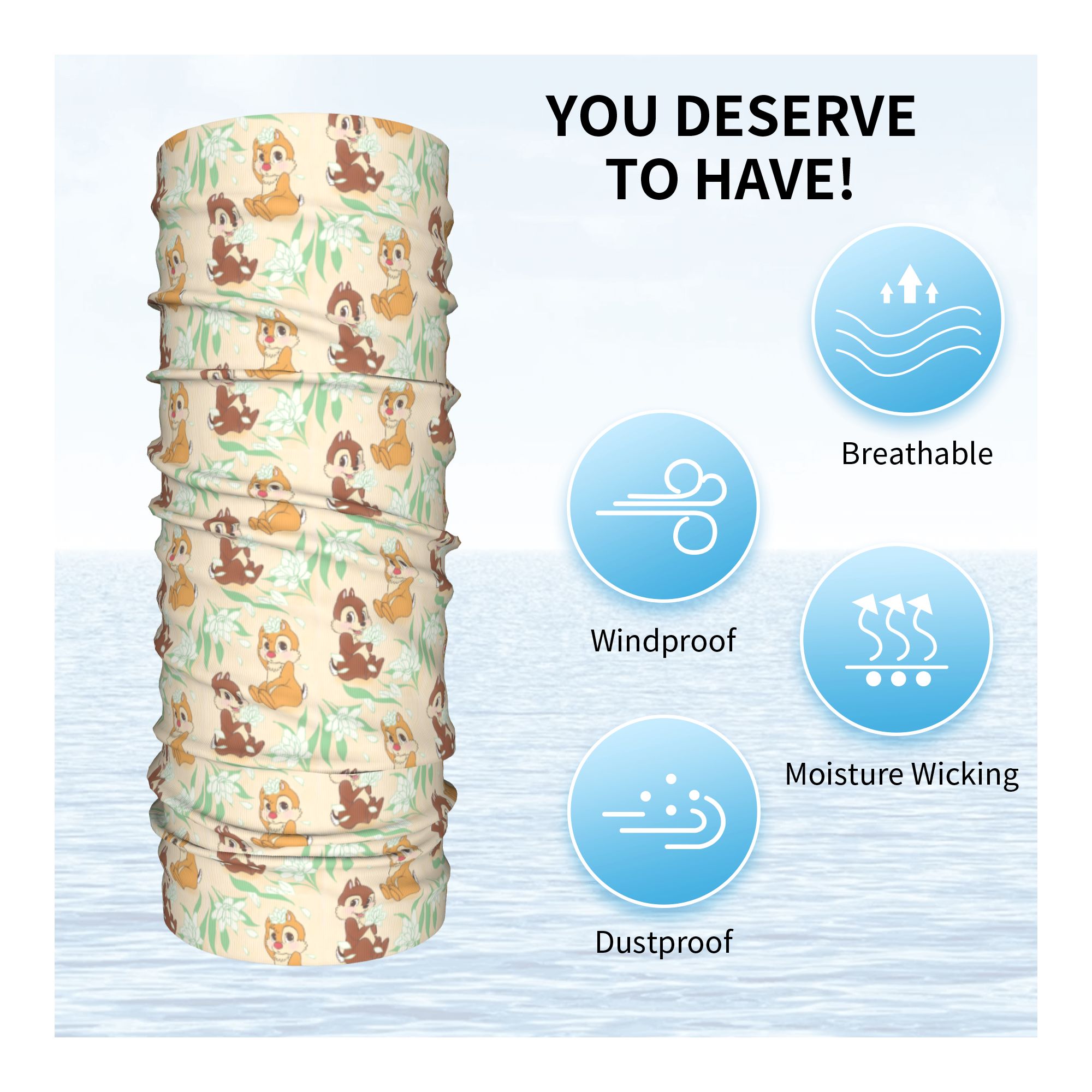 Custom Cute C-Chip And D-Dale  - đánh giá và giá Neck Gaiter Face Cover